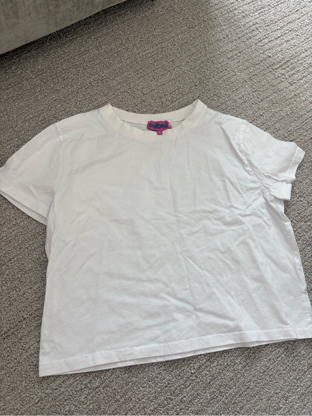 Edikted White Boxy Short Sleeve Crewneck Tee